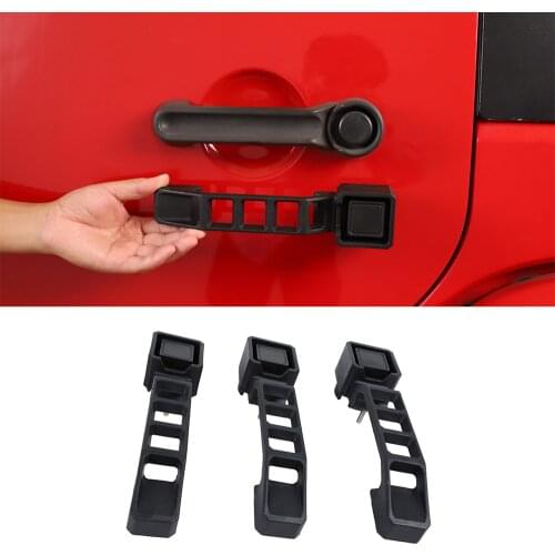 For Jeep Wrangler JK JKU 2007-2017 Door Grab Bar Handle Cover Decoration Trim 4-Doors ABS Black Car Exterior Accessories