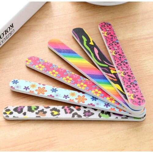 10pcs/pack Fashion Printed Double-sided Nail File Sanding Nail Polishing Grinding Strip Manicure Nail Art Tool Accessories