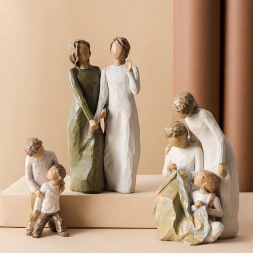 Nordic style love family resin figure family figurine ornaments happy time home decoration crafts furnishings