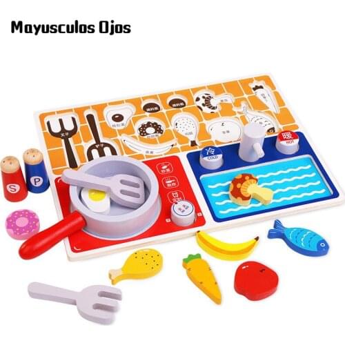 Play House Toys Novelty Wooden Blocks Educational Toys Early Education Kitchen Gas Stove Toys