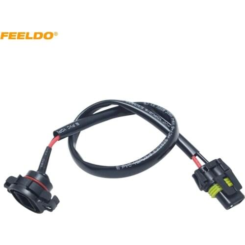 FEELDO 1PC Car 12V 9006 To H16/5202 Plug Power Cable Wire Harness Extension Cable for HID Conversion Kit Ballast to Stock Cable