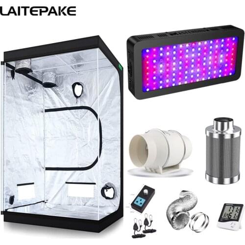 Led Grow Light Kit TS600W 900W 1200W VEG/BLOOM IR/UV Full spectrum 4/5/6 Inch Fan Activated Carbon Filter Set 50-150CM Grow Tent