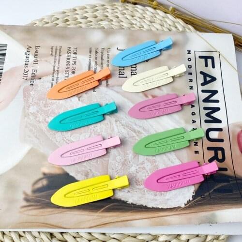 Beauty Korea Seamless Makeup Clip Metal Baking Paint Fluorescent Color Bangs Clip Side Clip Hairpin Star Same Paragraph SideClip