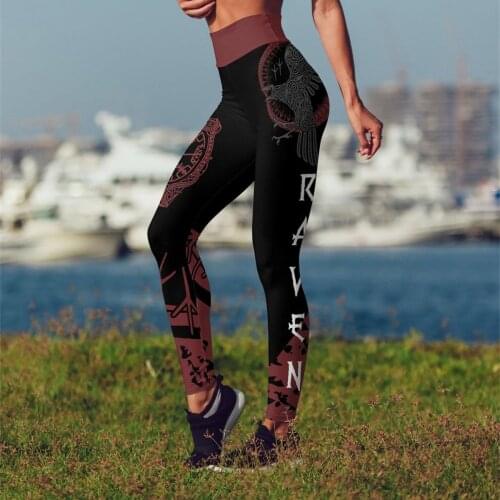 Women Leggings Fashion 3D Printed Viking Munin Raven Tattoo Leggings Sexy Elastic Female Skinny Leggings DDK16