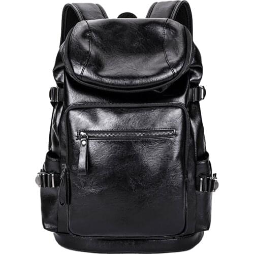 2020 New Brand Waterproof 15.6 Inch Laptop Backpack Men Leather Backpacks for Teenager Casual Daypacks Male Travel School Bag