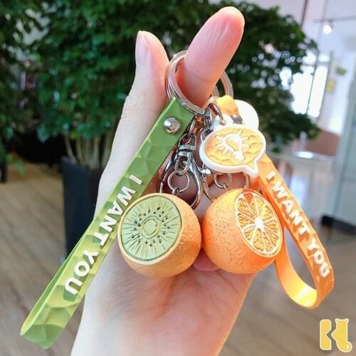 New Korean Simulation Fruit Keychain Watermelon Couple Ins Net Red Cute Car Bag Fashion Pendant Jewelry