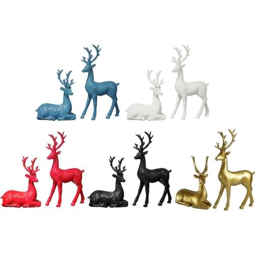 Deer Figurine Statue Elk Animal Sculpture Artwork Tabletop Decorations Gift
