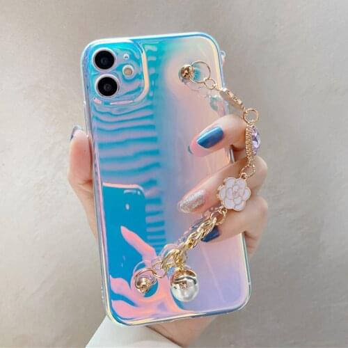 LOVECOM Laser Bracelet Chain Clear Phone Case For One Plus Nord CE Nord N10 Case Cover For Oneplus 9 9 Pro 9R Soft TPU Shell