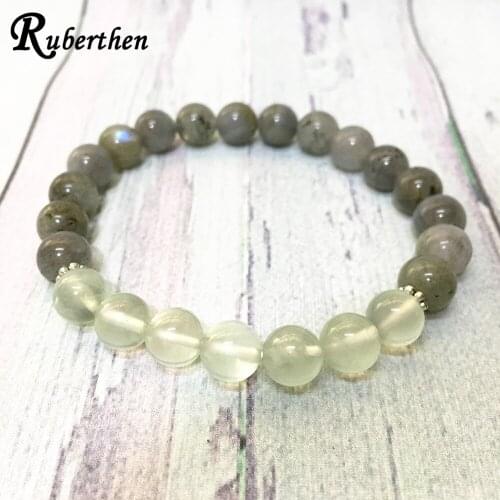 Ruberthen 2019 New Design 8 mm Labradorite Energy Bracelet Natural Crystal Practice Yoga Bracelet Best Gift for Women