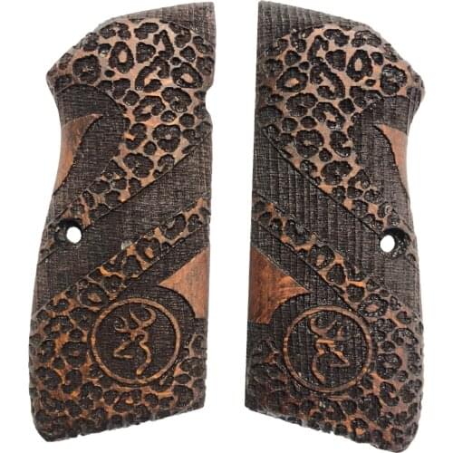 Belgium Browning Hp 14'lü Special Series Browning Logo Laser Cut Dark Wooden Grip Mod30