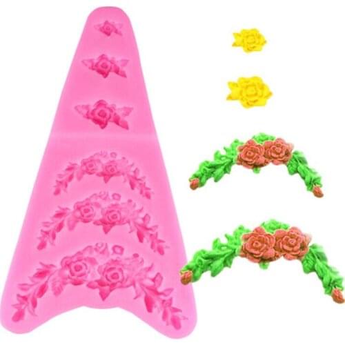 DIY Sugar craft Flower silicone mould fondant mold Wedding cake border decorating tools chocolate gumpaste mold