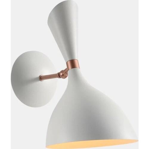 Nordic Industrial Post Modern Background Wall Lamp Black/white Lampshade Iron Art Decor Home Stairs Bedroom Bedside Corridor Bar