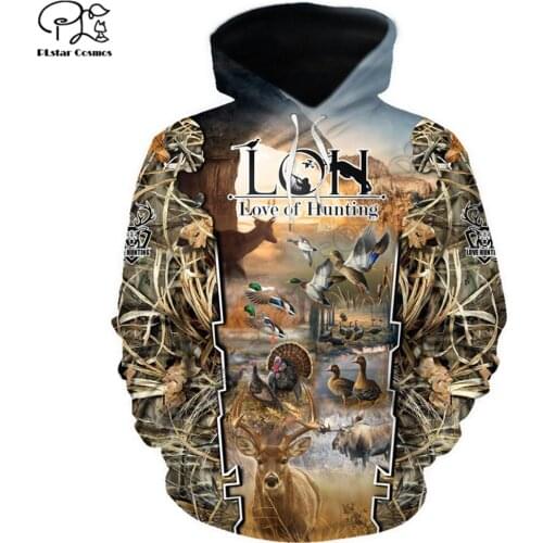 Love deer hunting 3d printed hoodies women for men Sweatshirt autumn Casual zip hoodies Retro Harajuku tops Drop shipping