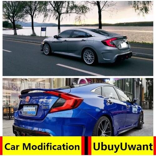 UBUYUWANT For Honda Civic 2015-2018 lip Spoiler ABS Plastic Unpainted Primer Color Car Tail Wing Decoration Rear Trunk Spoiler