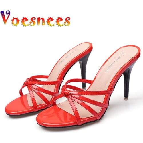 Low Heels Woman Slippers 2021 New Fashion Women Shoes Thin Heels High Heels Modern Sandals Sexy Cross Belt Red Party Shoes