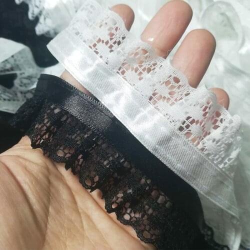 1Yards High Quality Lace Fabric Guipure Clothes Crafts 3cm Ribbon White Black Laces Sewing Trimmings Lace Dress Decoration RG42