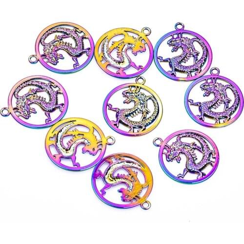 3Pcs/Lot Rainbow Color Metal Alloy Butterfly Leaf Snake Charms For Necklace Bracelet Earring Handmaking Jewelry Accesories