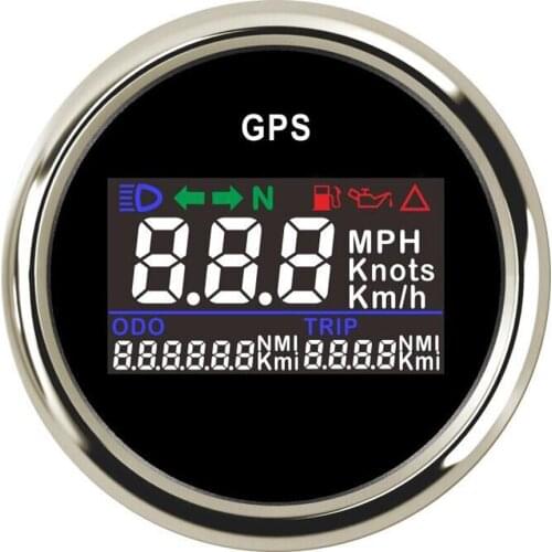 52mm Universal Car Boat GPS Speedometer 0~999 MPH Km/h Knots Display Gauge with Oil Pressure &Fuel Level Alarm for BMW Audi