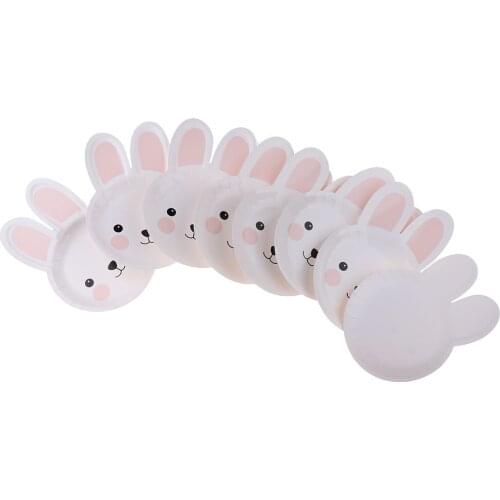 8 X Happy Easter Bunny Paper Plates Birthday Party Tableware Decor Disposable Plates Baby Shower Plates Party Decoration