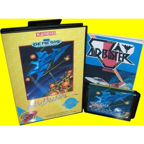 Air Buster With Box And Manual 16bit MD Game Card For Sega Mega Drive For Genesis