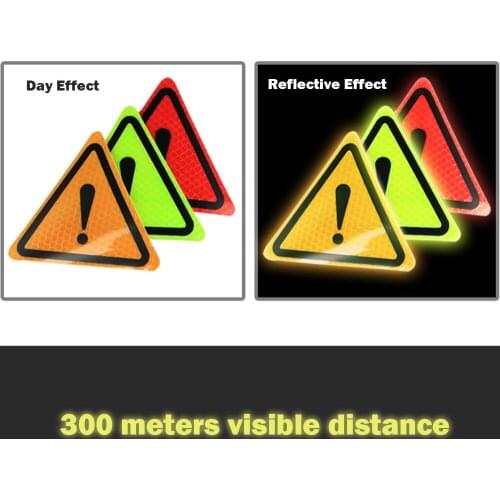 Auto rainproof Reflective 3D Sticker Car Bodywork Decorative Paster Motorcycle Triangle Warning Label Warning Sticker Car Style