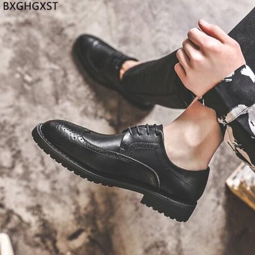 Brogue Men Elegant Shoes for Men Oxford Men Dress Shoes Leather Wedding Shoes for Men 2021 Black Man Los Zapatos De Los Hombres