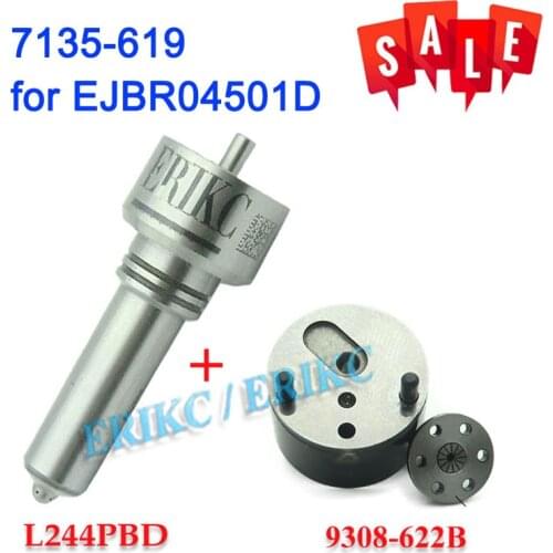 ERIKC Control Valve 9308-622B+Nozzle L244PBD Diesel Fuel Injector Repair Kits 7135-619 for Ssangyong Kyron EJBR04501D 6640170121