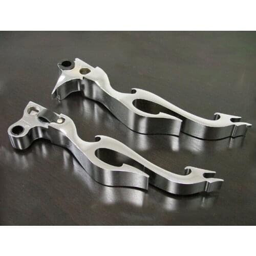 Freeshipping CHROME FLAME BRAKE CLUTCH LEVER levers for Harley Dyna Road King Fat Boy Softail XL
