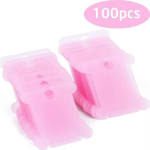 Imzay 100 Pcs Plastic Floss Bobbin(Pink) Sewing Thread Winding Plate Board Card For Embroidery Thread Bobbins Organizer