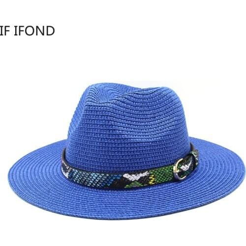 Summer Hat for Women Men Panama Men Classic Straw Jazz Hats Outdoor Travel Beach Sun Hat
