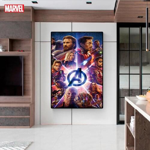 Marvel Avengers Superhero Canvas Painting Anime Iron Man Thanos Hero Posters And Print Picture for Room Home 1 Piece Decoration