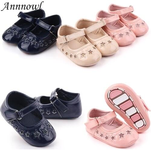 Fashion Brand Crib Shoes for Baby Girls Mary Jane Flats Anti-skip Sole Newborn Infant PU Leather Shoes Toddler Casual Footgear