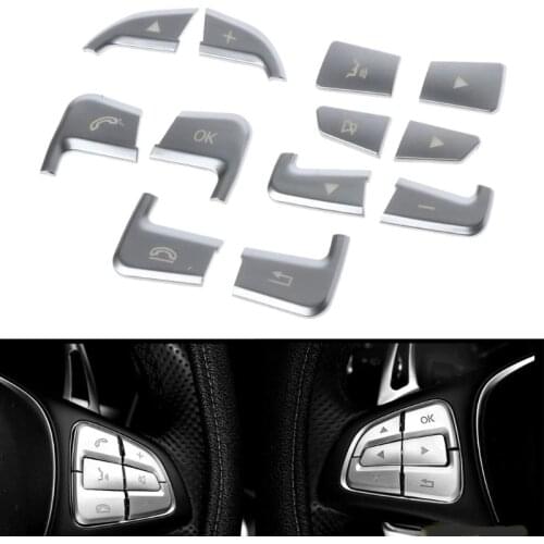 12pcs/set Steering Wheel Button Sticker Decal Decorative Cover For Mercedes Benz GLC C Class A B GLA CLA CLS GLE GLS GLK Wholese