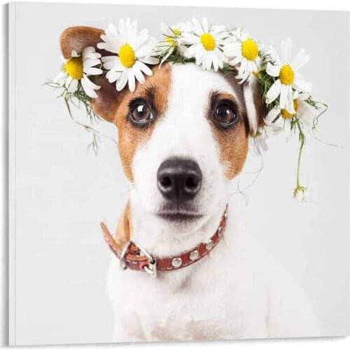 Dogs Poster Funny&Dog Canvas Art Poster and Wall Art Picture Print Modern Family Bedroom Decor Posters with frame