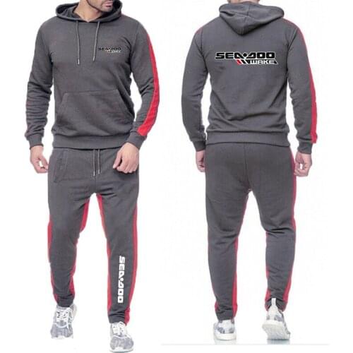 Sea Doo Seadoo Moto Logo 2021 Mens New Classic Spring Pure Color Hoodie Mens Hip Hop Comfortable Casual Top + Pants Set