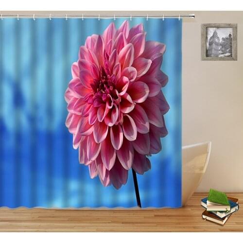 Flower Plant Shower Curtains Set Spring Floral Autumn Leaves Scenery Pattern Bathroom Decor Waterproof Cloth Hanging Curtain