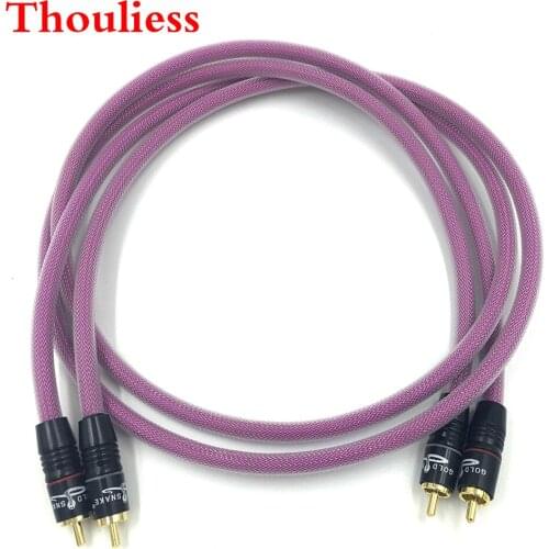 Thouliess Pair HIFI type-2 Gold Plated2RCA Cable High-end 6N OFHC Audio cable HIFI Double RCA Signal Line Rca cable for XLO HTP1