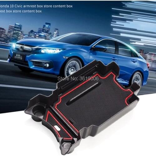 Tommia 1pcs Central Armrest Storage Box For Honda Civic 10th Container Holder Tray Accessories Car Styling