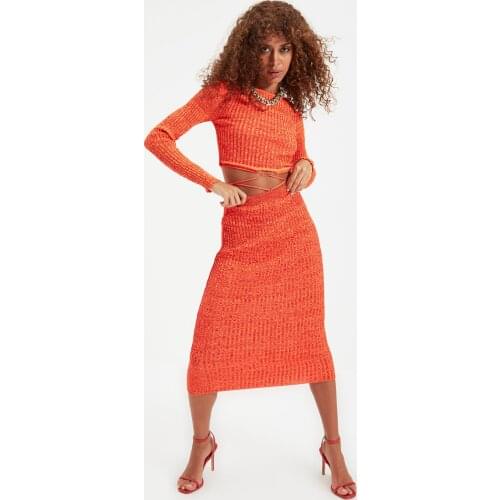 Trendyol Lacing Detailed Knitwear Dress TWOAW22EL0543