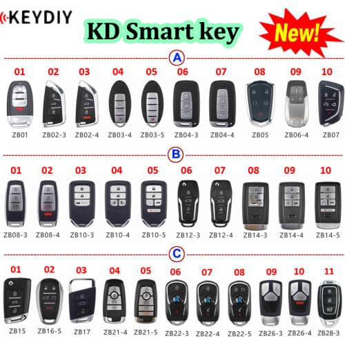 KEYDIY Smart Remote ZB01 ZB02 ZB05 ZB06 ZB07 ZB08 ZB10 ZB12-4 ZB15 ZB16-5 ZB17 ZB21-5 ZB22-4 ZB26-4 ZB28 for KD-X2 KD Smart key