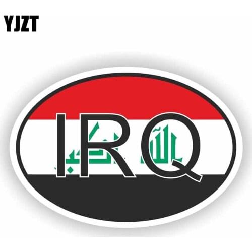 YJZT 11CM*7.3CM Creative IRAQ Country Code Decal Car Sticker Flag Reflective 6-0237