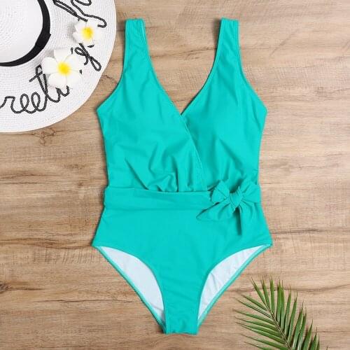 Womens Swimwear 2021 One Piece Swimsuit Women Trikini Solid Swim Suit with Belt Push Up Miyouj Bathing Suit Beachwear Female