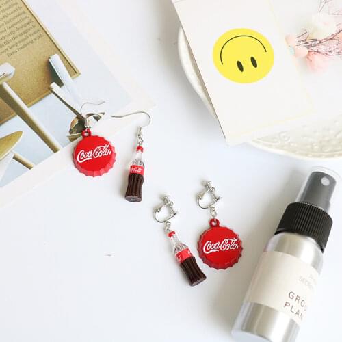 Creative design soda bottle cap asymmetric earrings earrings fashion simple and cute all-match ear clip jewelry female