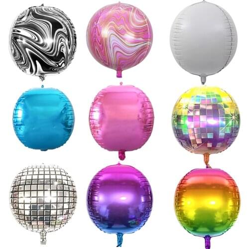 1Pcs 22/32inch 4D Round Foil Balloons Helium Globals Rainbow Color Metallic Balloons Wedding Decor Birthday Party Decor Supplies