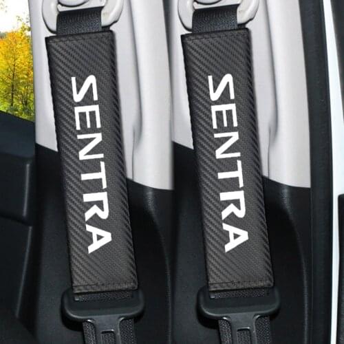2pcs Carbon Fiber Car Safety Seat Belt Cover Case For Nissan Sentra b16 b17 2008 2010 2017 2018 Auto Accessories Car-Styling