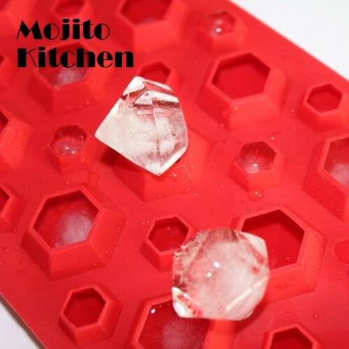 3D Diamonds Gem Cool Ice Cube Chocolate Soap Tray Mold Silicone Fodant Moulds Ice Mold Square Shape Trays Molds