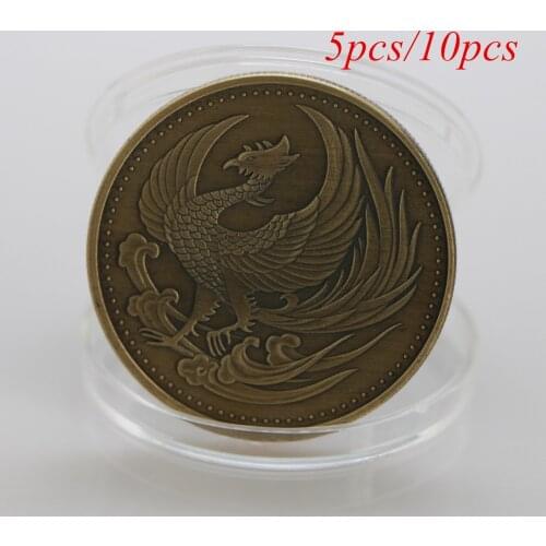 5pcs/10pcs Japan Bronze Coins Phoenix Imperial chrysanthemum emblem Souvenir coins