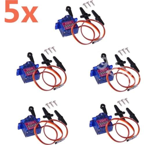 5pcs SG92R Micro Servo Nylon Carbon fiber Gears 2.5kg/cm 9g For 3D Models RC Airplane 450 RC Helicopter RC Aeromodelling