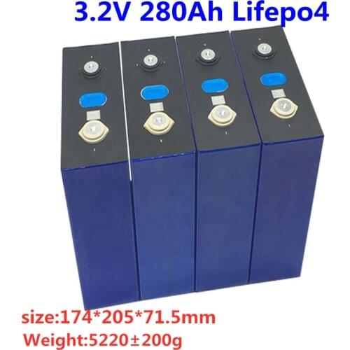 4PCS 3C High discharge high capacity 3.2v 280Ah Lifepo4 battery battery for motorscycle,electric vehicle UPS power supply