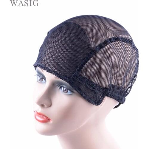1Pc Free Shipping Black Full Lace Wig Caps For Making Wigs Free Size Wig Net Cap Weaving Caps With Adjustable Straps Black